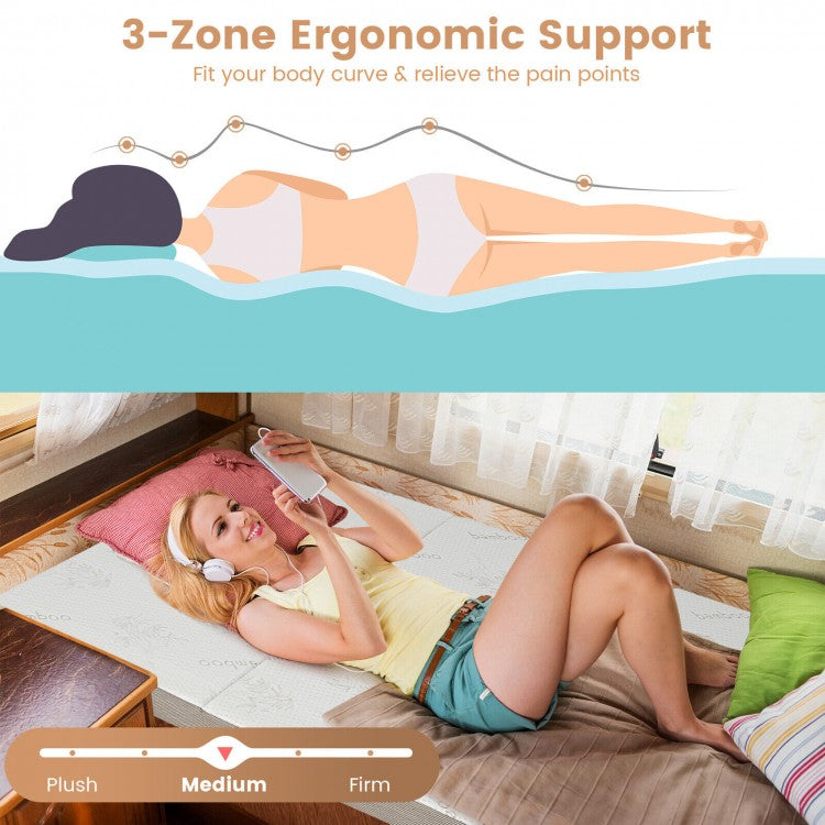 4 Inch Tri-fold Cool Gel Memory Foam Mattress